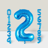 40" Blue Number 2 Foil Balloon for 2nd Birthday & Anniversary Parties