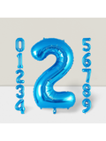 40" Blue Number 2 Foil Balloon for 2nd Birthday & Anniversary Parties
