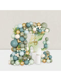 152 Pc Dusty Blue and Sage Green Balloon Garland Kit Pastel and Gold for Weddings