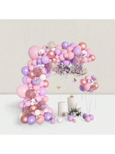 151-Pc Pink Balloon Arch Kit with Rose Gold, White, Purple, Confetti, and Stickers