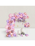 151-Pc Pink Balloon Arch Kit with Rose Gold, White, Purple, Confetti, and Stickers