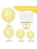 87pcs Pastel Yellow Balloons (18-5") For Garland & Arch – Premium Latex For Party & Shower Decor -
