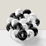 60 Bride or Die Black and White Bachelorette Balloons with Skulls for Party Decor
