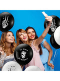 60 Bride or Die Black and White Bachelorette Balloons with Skulls for Party Decor