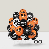 50pcs 12 Inch Halloween Balloons Black Orange White Party Decor