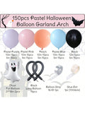 150pcs Pastel Halloween Balloon Kit Blue & Pink with Ghosts & Spiders for Party