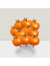 10pcs Pumpkin Foil Balloons – Orange Balloons For Fall, Thanksgiving, Halloween & Baby Showers -