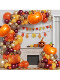 10pcs Pumpkin Foil Balloons – Orange Balloons For Fall, Thanksgiving, Halloween & Baby Showers -