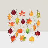 30 Fall Hanging Swirls – No DIY Needed, Autumn Leaves Decor For Home Or Thanksgiving Party For Christmas, Halloween And Thanksgiving,