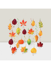 30 Fall Hanging Swirls – No DIY Needed, Autumn Leaves Decor For Home Or Thanksgiving Party For Christmas, Halloween And Thanksgiving,