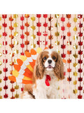 2Pk Fall Foil Fringe Curtains – Red, Gold & Orange Maple Leaves For Thanksgiving & Parties For Christmas, Halloween And Thanksgiving,