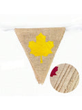 24ft Fall Burlap Banner Maple Leaf Garland Rustic Autumn Decor