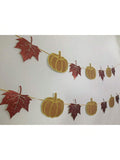 Pumpkin & Maple Leaf Fall Banner Pre-Strung Garland for Autumn & Thanksgiving Decor