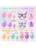 125-Pc Butterfly Balloon Arch Kit Pink Purple and Teal for Showers and Birthdays
