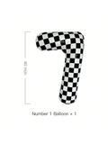 40 Inch Checkered Number 7 Balloon for Race Car 7th Birthday Party
