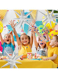 6 Pc 22 Inch Silver Star Foil Balloons for Christmas Birthday and Party Decor