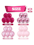 60pcs Hot & Baby Pink 12in Balloons with Confetti for Valentines Baby Shower & Wedding