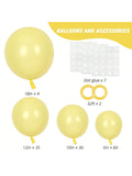 129Pcs Pastel Yellow Balloon Arch Kit Mixed Sizes For Birthday, Wedding & Party Decor