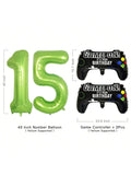 Video Game Party Balloons for Boys 10th Birthday with Controller & Number