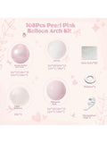 108pcs Pink Balloon Arch Kit with Pearl Macaron & White Balloons for Parties