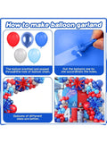 Red Blue Star Foil Balloon Garland Kit Bold Arch for Parties Showers Graduation