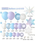 159PCS Winter Balloon Garland Kit Blue Purple Iridescent Snowflakes Decor