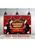 Casino Theme Party Kit with Balloon Garland Backdrop and Cake Toppers
