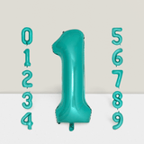 40-Inch Teal Number 1 Balloon, Turquoise Blue Foil For 1st Birthday Party Decor -