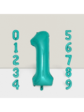 40-Inch Teal Number 1 Balloon, Turquoise Blue Foil For 1st Birthday Party Decor -