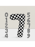 40 Inch Checkered Number 7 Balloon for Race Car 7th Birthday Party