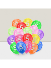 18 Pc 12 Inch Number 5 Balloons for 5th Birthday & Anniversary Party