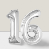 42 Inch Silver Number 16 Balloon for Sweet 16 Birthday or Anniversary Party