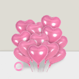 12 Pc 18 Inch Pink Heart Foil Balloons for Valentine Wedding and Party Decor