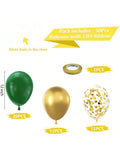 50 Green and Gold Balloons with Confetti for Graduation Birthday and Party Decor