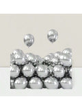 120 Pcs 5" Silver Metallic Balloons For Garland, Arch, Birthday & Wedding Party Decor
