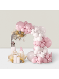 130 Pastel Pink and White Balloon Garland Kit for Baby Shower Birthday and Wedding