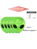 5pcs Alien Head & UFO Balloons For Outer Space Birthday, Baby Shower, Carnival, Halloween Decor -