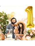 40 Inch Gold Number 1 Balloon For 1st Birthday & Anniversary Decorations