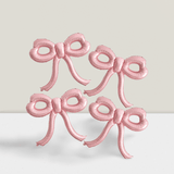 4 Pc Pink Bow Foil Balloons for Birthday Baby Shower and Wedding Decor