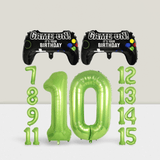 Video Game Party Balloons for Boys 10th Birthday with Controller & Number