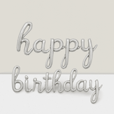 Silver and Gold Happy Birthday Foil Balloon Banner Party Decor