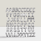 52pcs 16" Silver Foil Letter Balloons A-Z 2 Sets for Parties Graduation NYE
