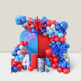 Red Blue Star Foil Balloon Garland Kit Bold Arch for Parties Showers Graduation