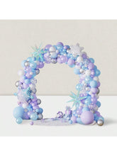 159PCS Winter Balloon Garland Kit Blue Purple Iridescent Snowflakes Decor