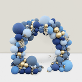 Dusty Blue Gold Balloon Arch Kit Double-Stuffed Pastel Balloons for Events