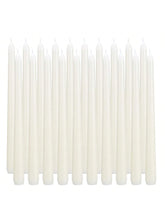 40 Ivory Taper Candles 10in Unscented Smokeless Long-Burning