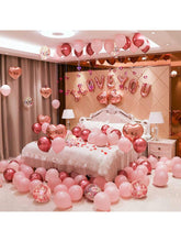 101PCS Rose Gold Balloon Kit with Hearts and I Love You Balloons for Anniversary