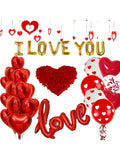 Valentine Balloons Set 110 pcs with Silk Rose Petals Hearts for Wedding Party