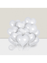 12 White Heart Foil Balloons 18-Inch for Valentine’s, Wedding, or Party Decor