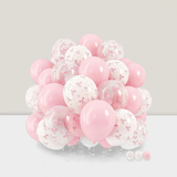 35pcs Pink Bow Balloons Pastel Pink White for Birthdays Showers Weddings